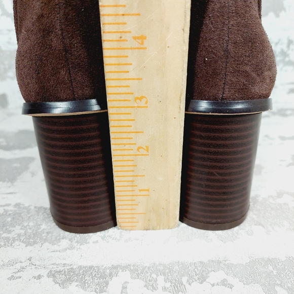 NEW Splendid Women's Marika Block Heel Suede Booties In Brown K400 - Picture 7 of 12